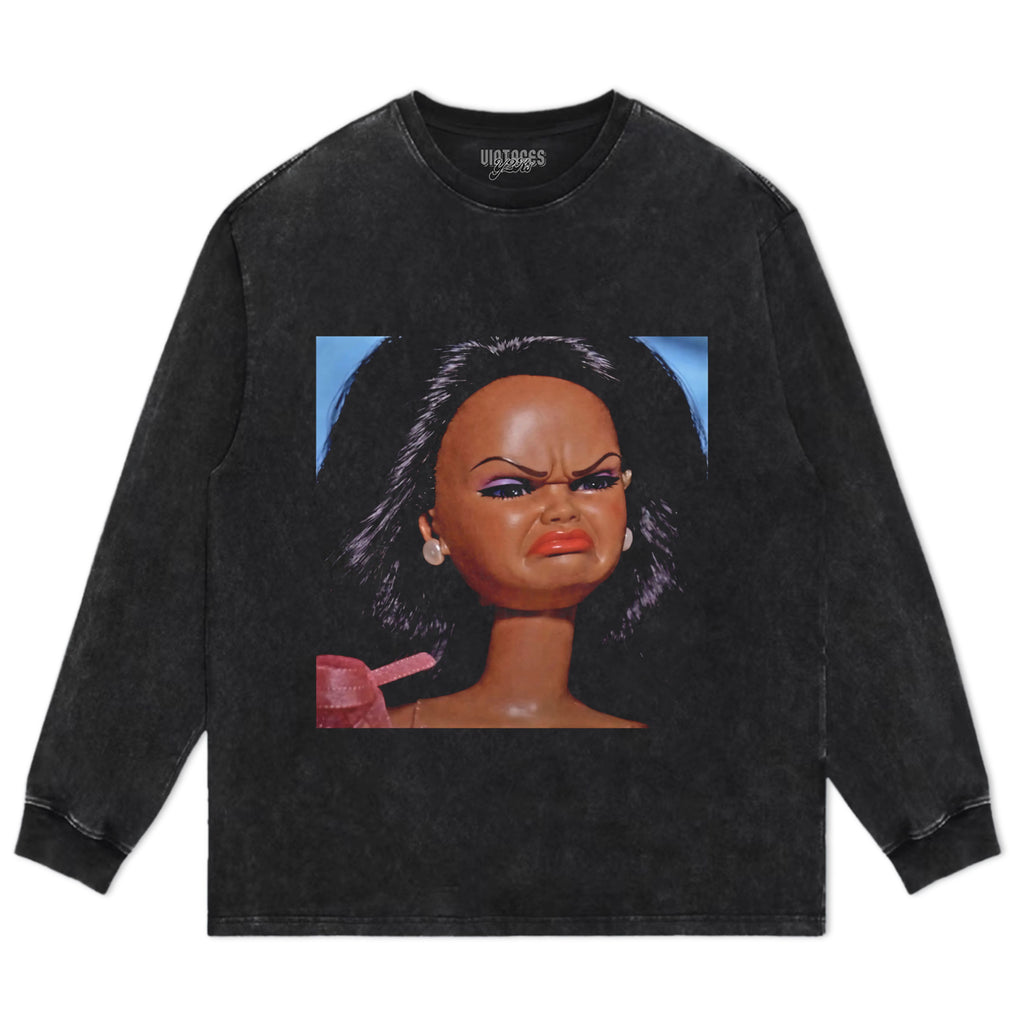 DISGUSTED BLACK BARBIE FACE MEME TANK TOP & TEE & LONG SLEEVE & LAYERED LS & HOODIE