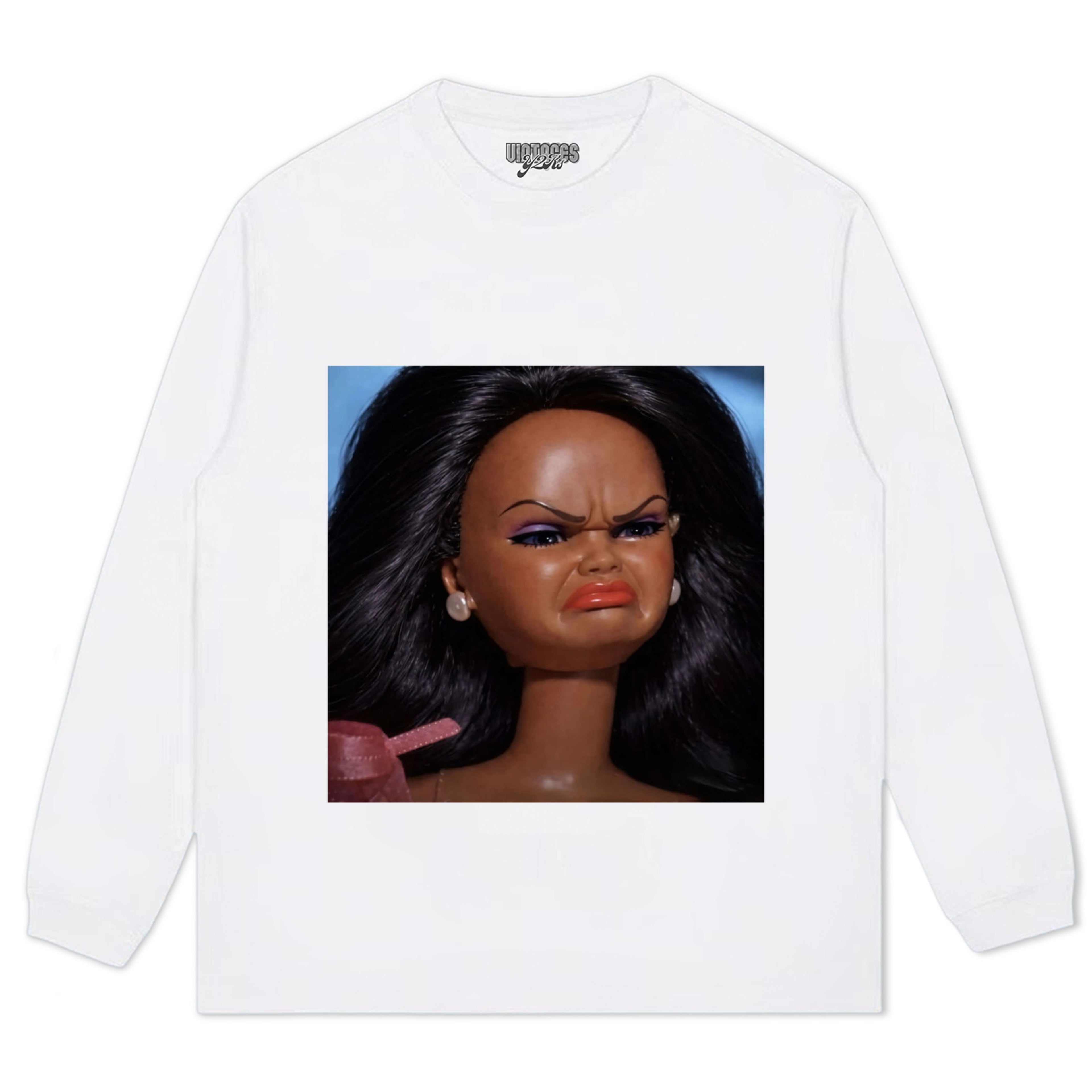 DISGUSTED BLACK BARBIE FACE MEME TANK TOP & TEE & LONG SLEEVE & LAYERED LS & HOODIE