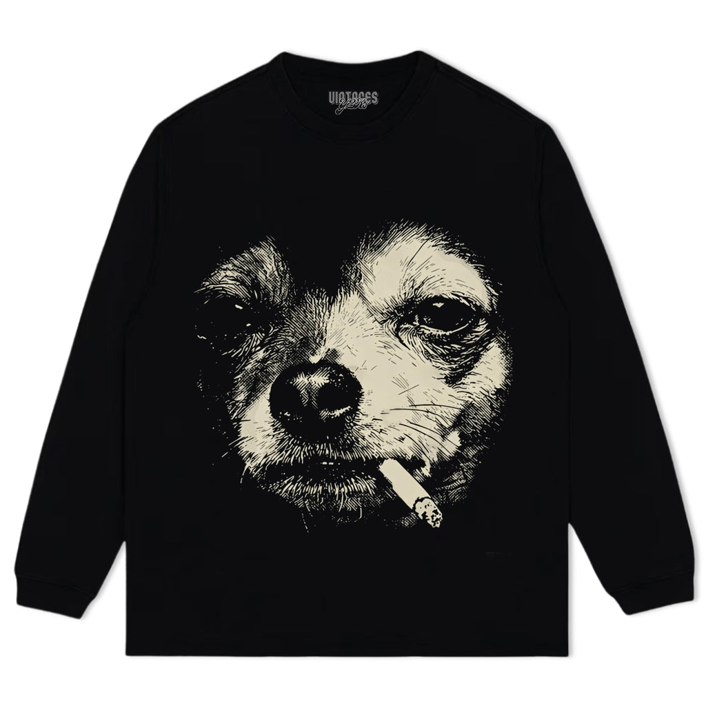 DOG - SMOKING - CIGARETTE TANK TOP & TEE & LONG SLEEVE & LAYERED LS & HOODIE