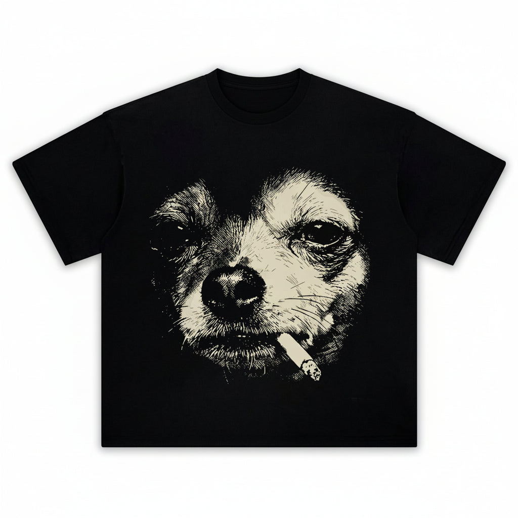 DOG - SMOKING - CIGARETTE TANK TOP & TEE & LONG SLEEVE & LAYERED LS & HOODIE