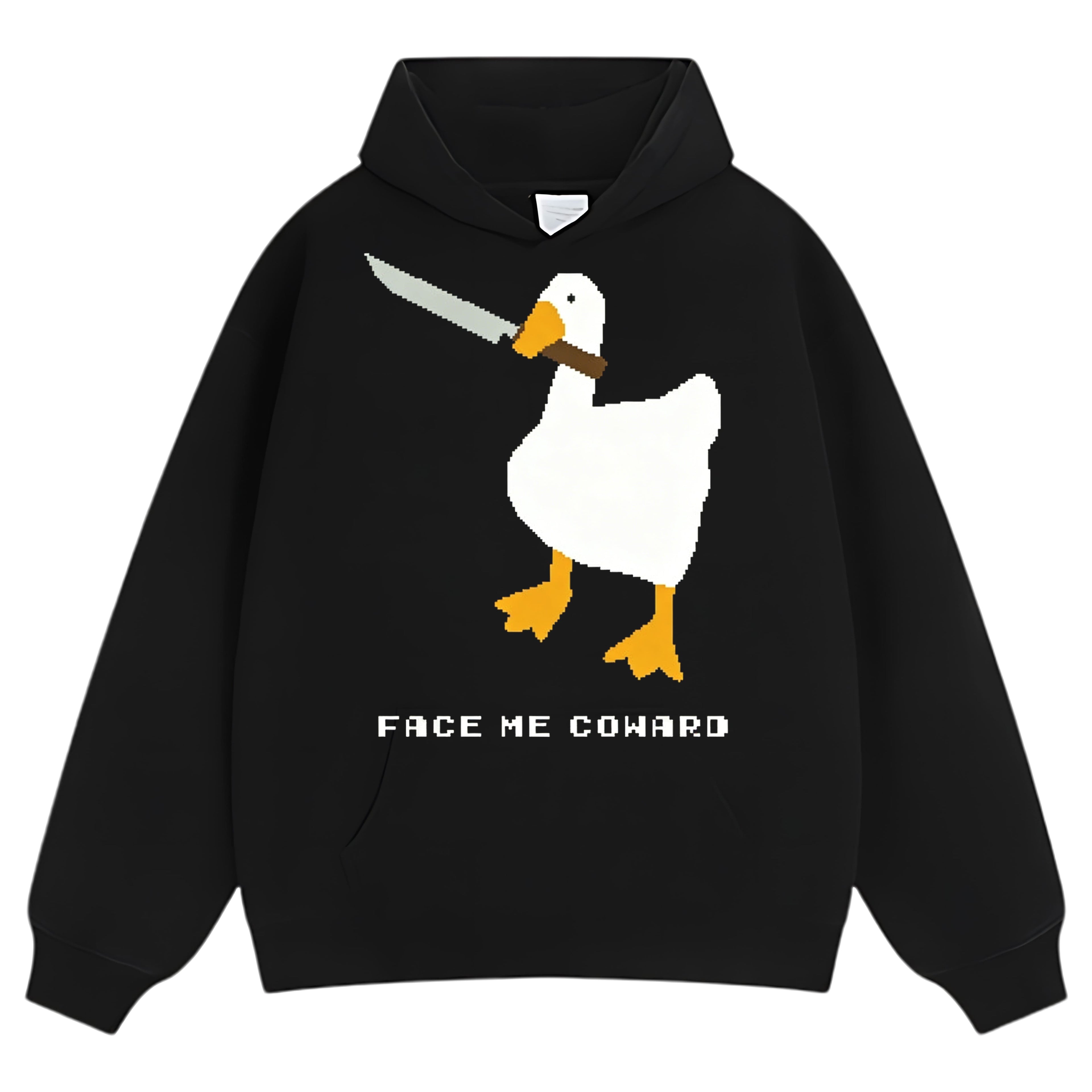 FACE ME COWARD GOOSE MEME TEE & LS & HOODIE
