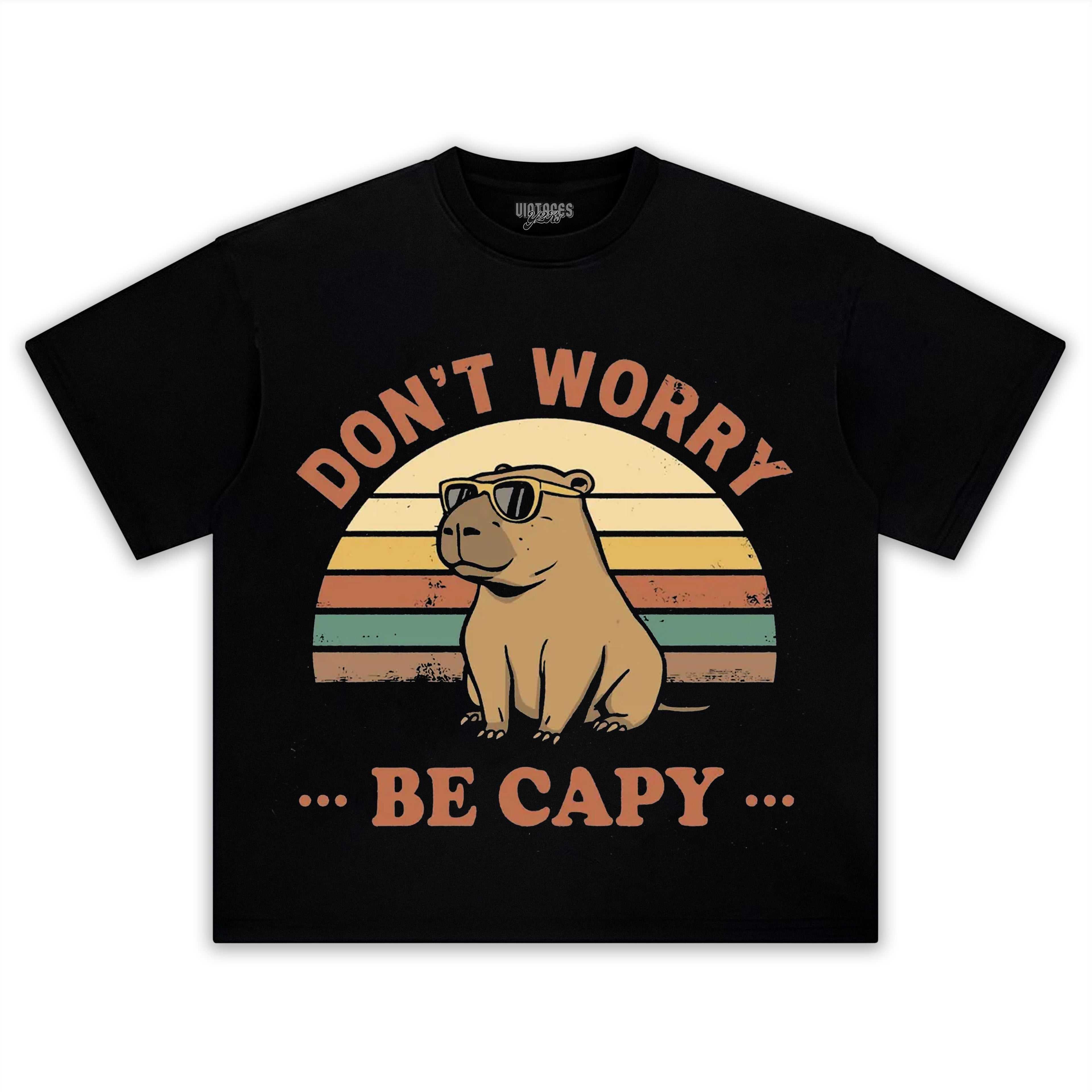 FUNNY CAPYBARA SHIRT, DON'T WORRY BE CAPY TEE & LS & HOODIE