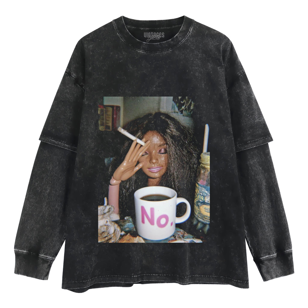 FUNNY DISGUSTING DOLL FACE MEME SMOKING TANK TOP & TEE & LONG SLEEVE & LAYERED LS & HOODIE