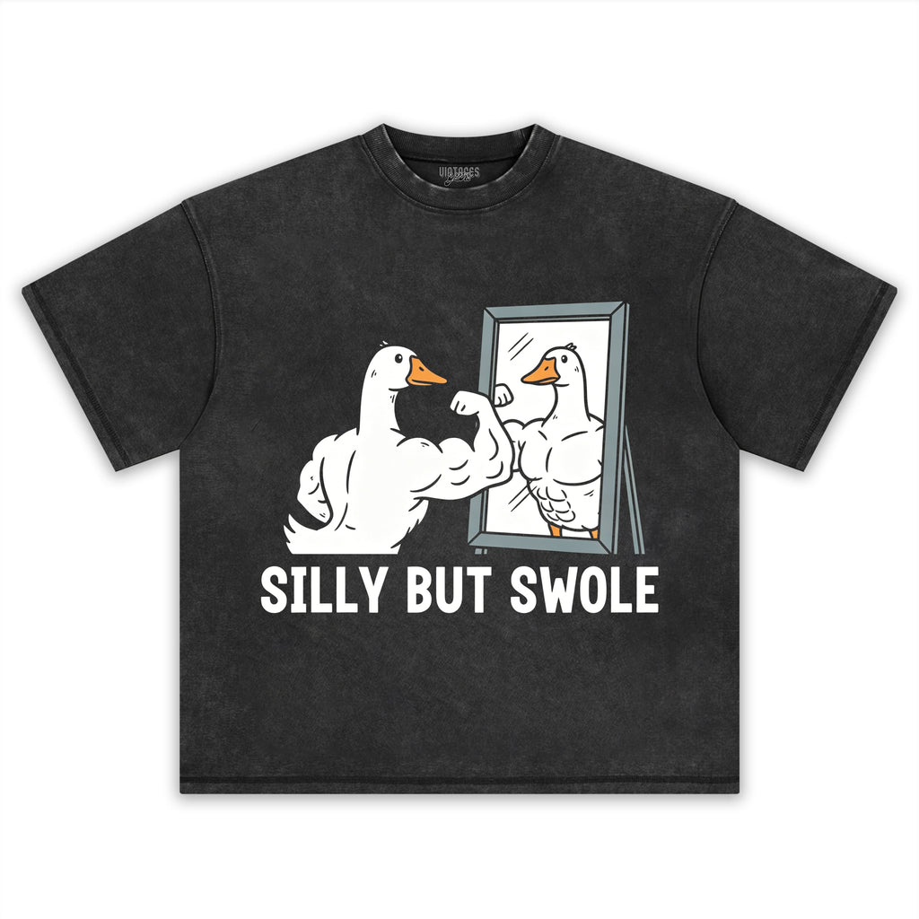 FUNNY SILLY BUT SWOLE GYM GOOSE TANK TOP & TEE & LONG SLEEVE & LAYERED LS & HOODIE