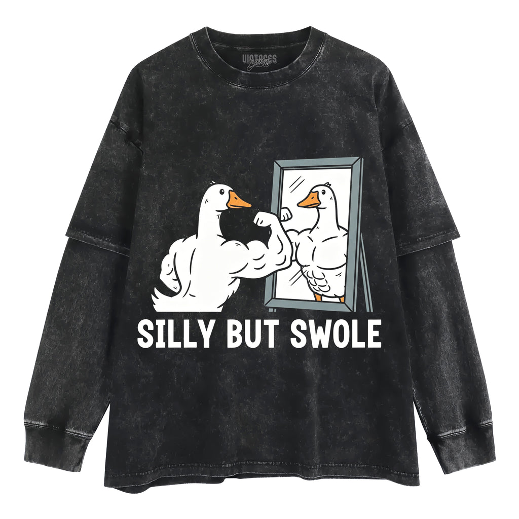 FUNNY SILLY BUT SWOLE GYM GOOSE TANK TOP & TEE & LONG SLEEVE & LAYERED LS & HOODIE