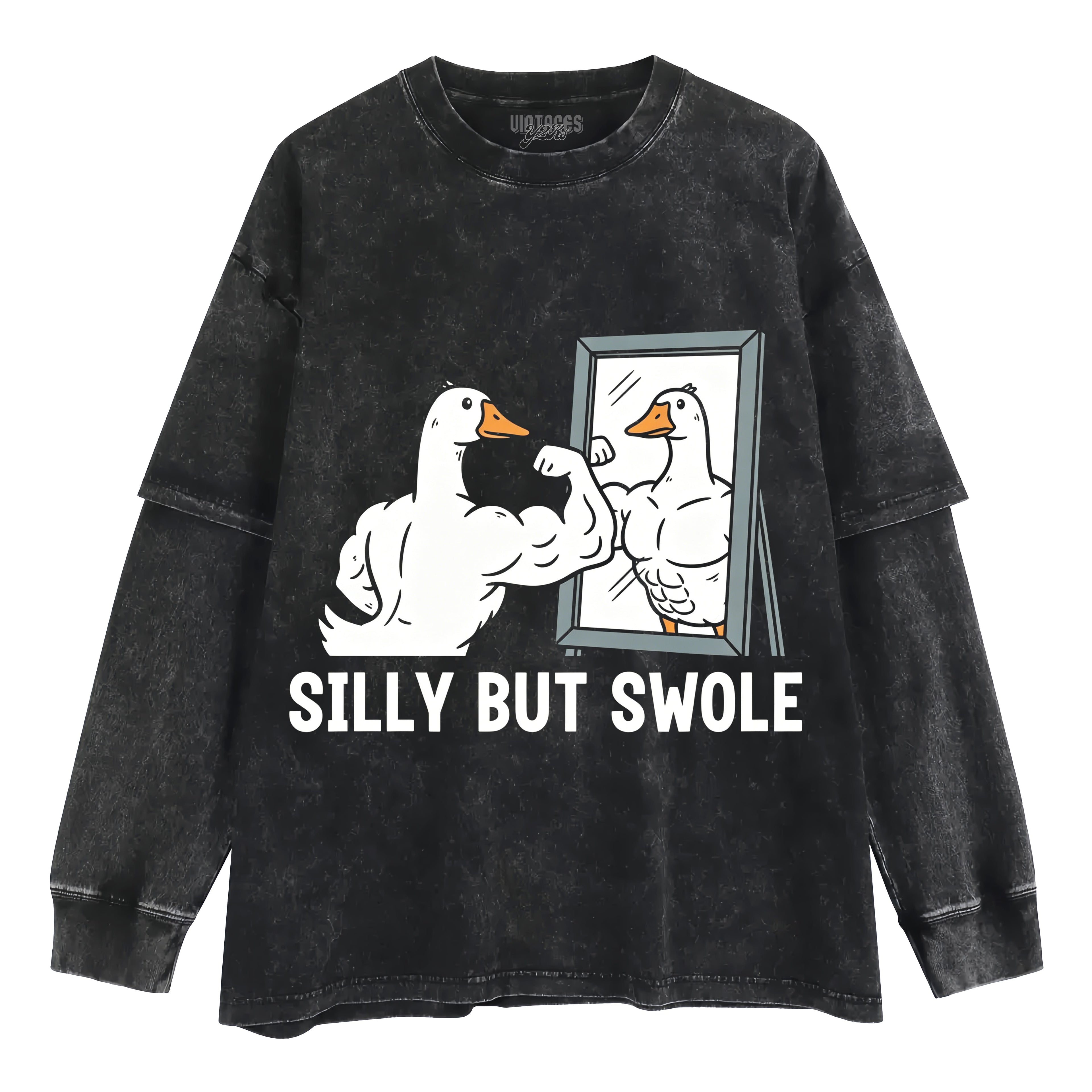 FUNNY SILLY BUT SWOLE GYM GOOSE TANK TOP & TEE & LONG SLEEVE & LAYERED LS & HOODIE