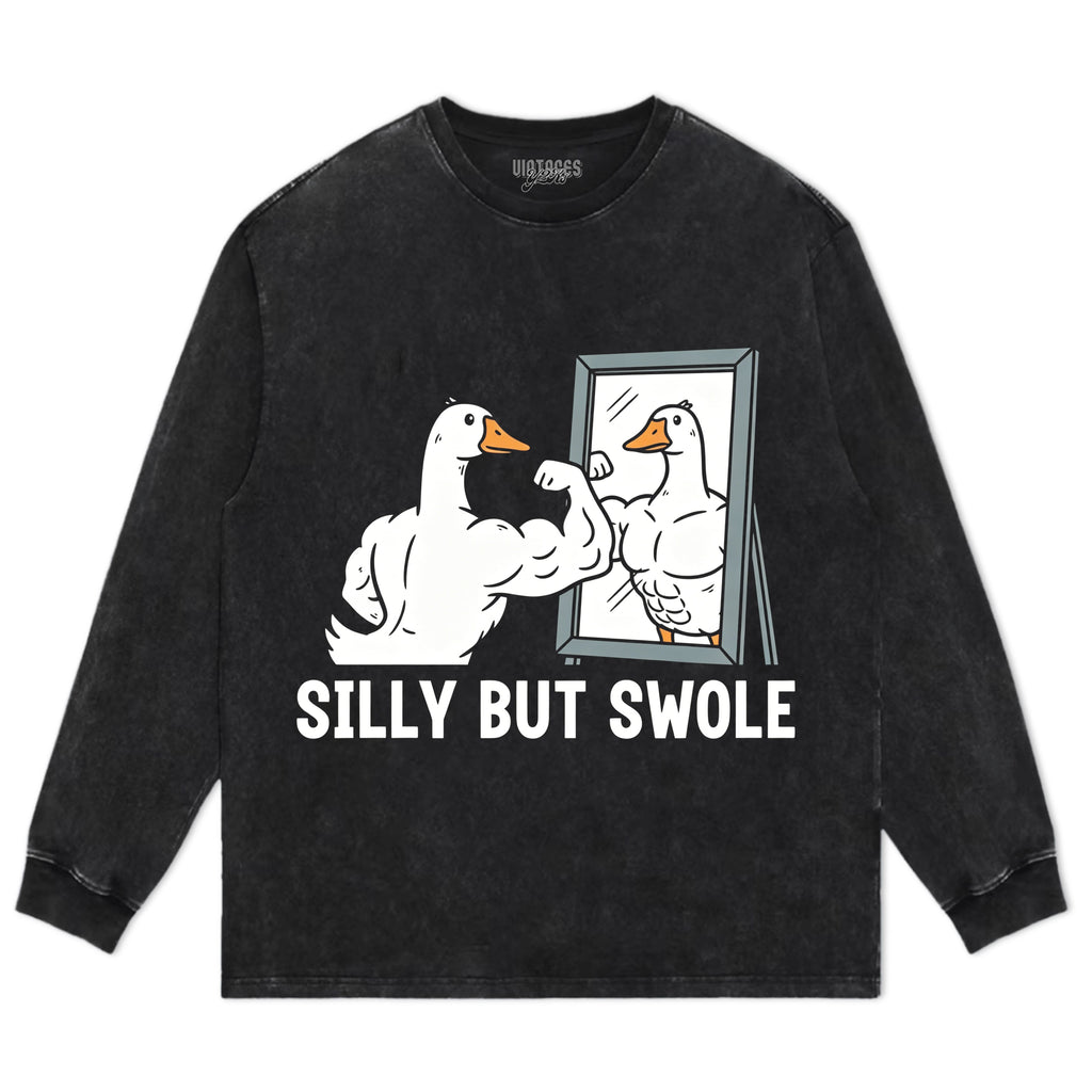 FUNNY SILLY BUT SWOLE GYM GOOSE TANK TOP & TEE & LONG SLEEVE & LAYERED LS & HOODIE