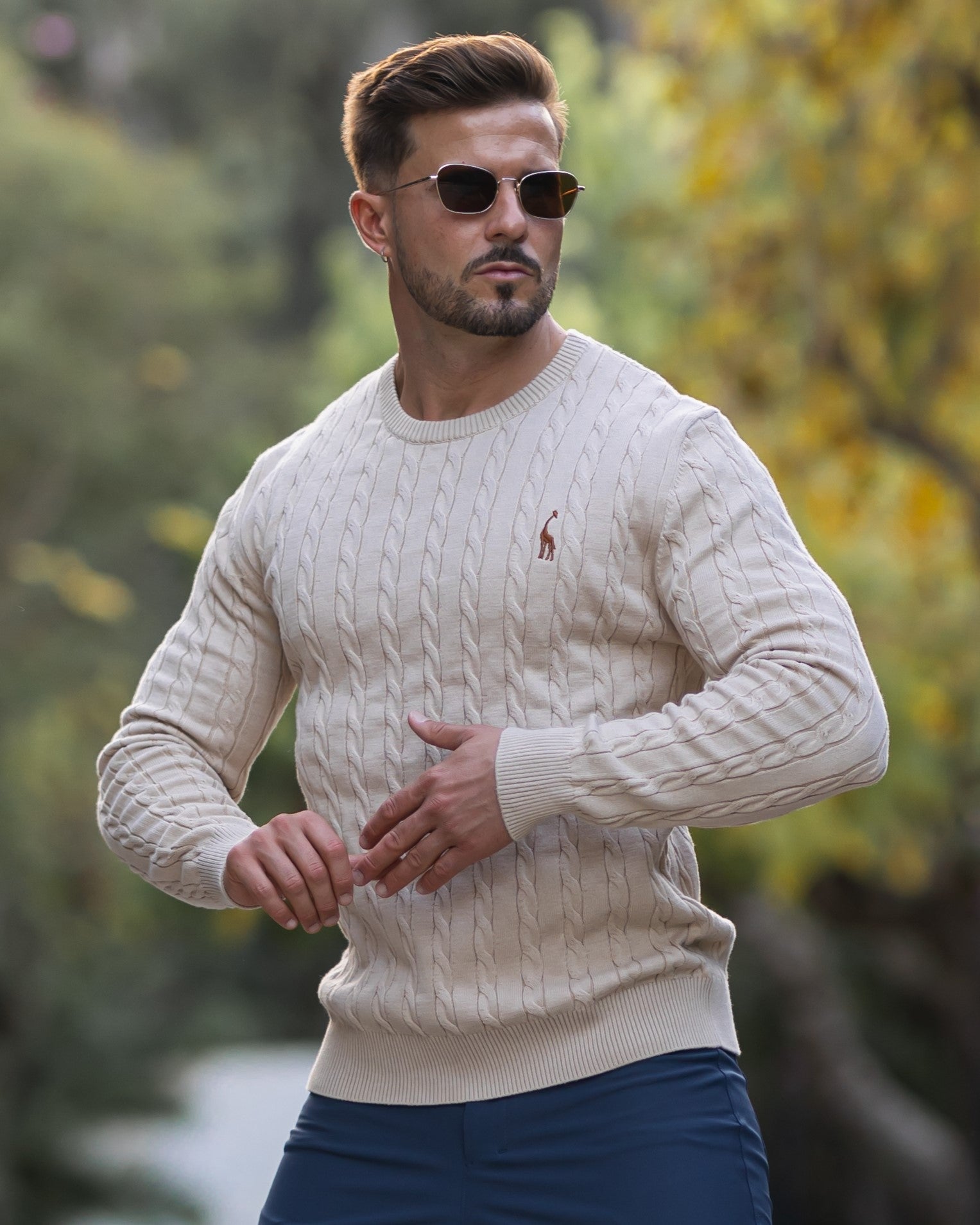 Soft Timeless Men's Cable Knit Sweater - Crewneck, Cotton