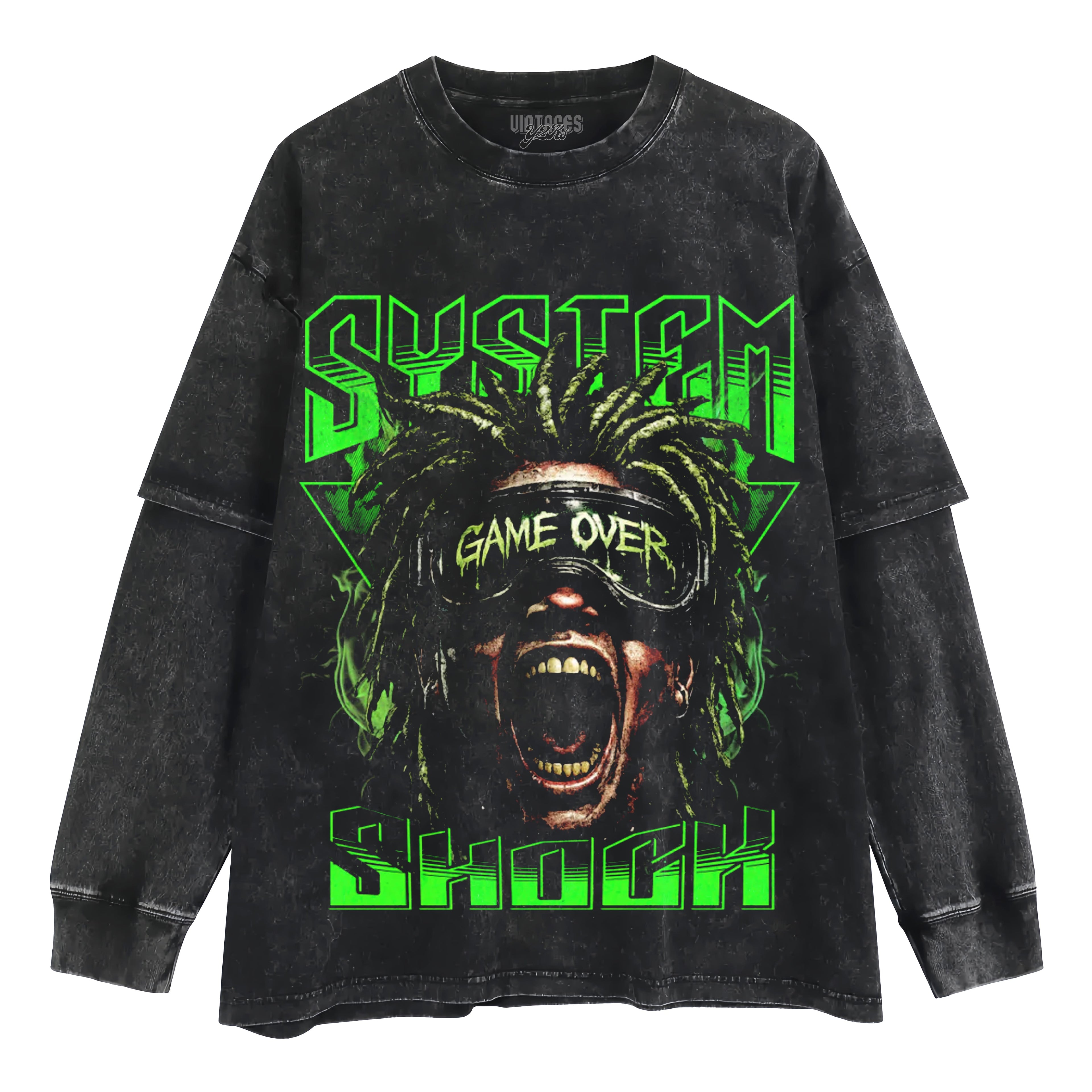 GAME OVER RAGE GRAPHIC STREETWEAR TANK TOP & TEE & LONG SLEEVE & LAYERED LS & HOODIE