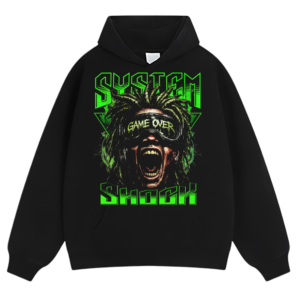 GAME OVER RAGE GRAPHIC STREETWEAR TANK TOP & TEE & LONG SLEEVE & LAYERED LS & HOODIE