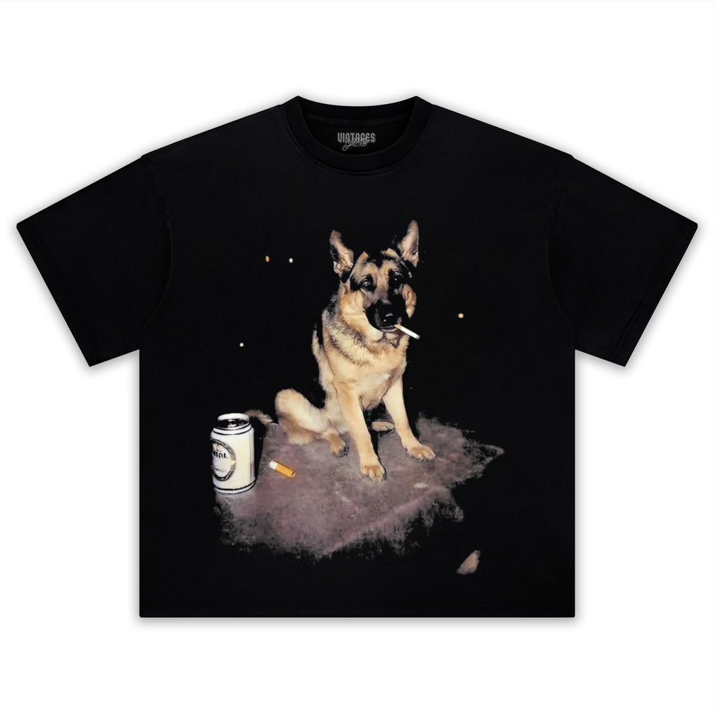 GERMAN SHEPHERD SMOKING MEME TANK TOP & TEE & LONG SLEEVE & LAYERED LS & HOODIE