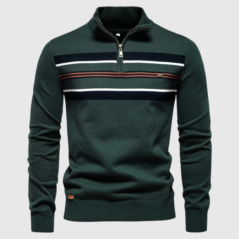 Fitted Classic Men's Half Zip Sweater - Slim Knit, Everyday