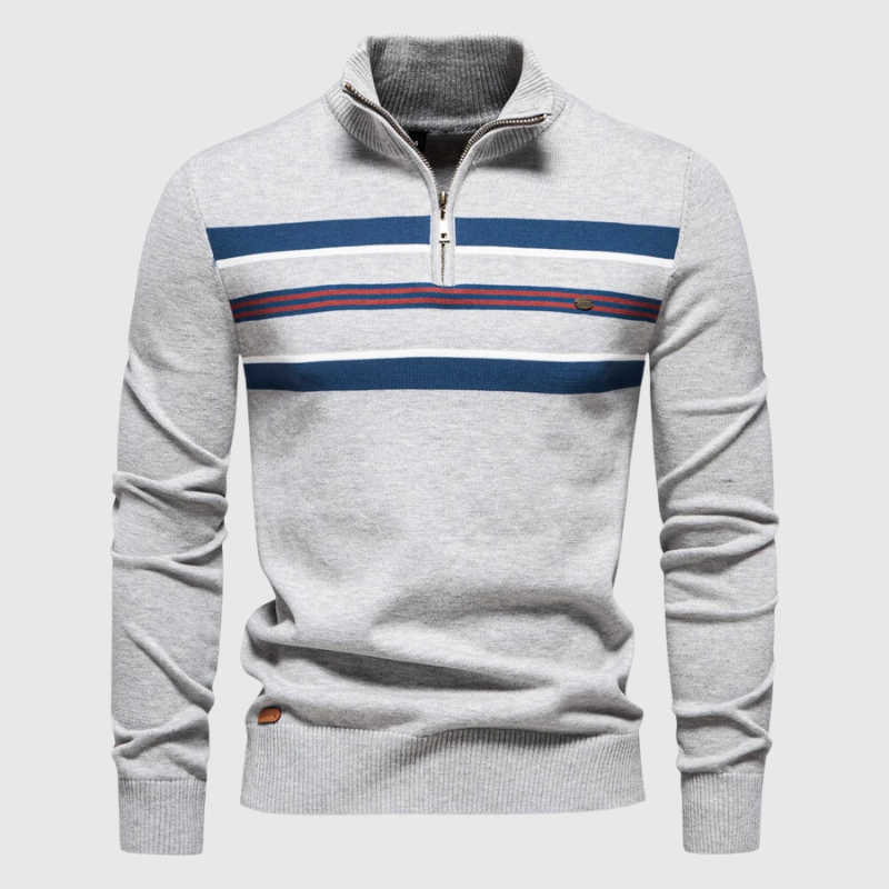 Fitted Classic Men's Half Zip Sweater - Slim Knit, Everyday
