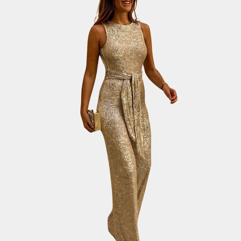 Glamorous women's sequin jumpsuit – fitted design, comfortable fabric, for weddings and parties
