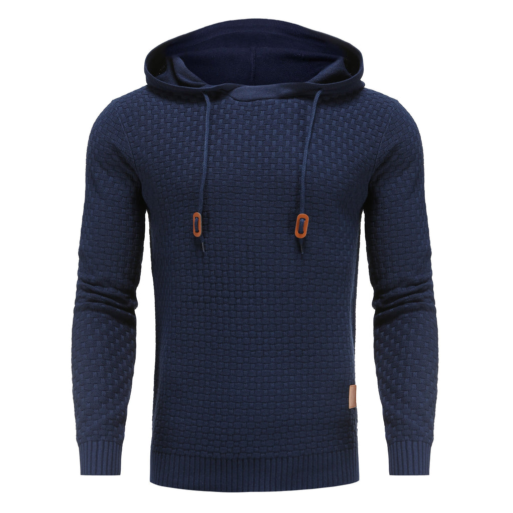 Warmer, kuscheliger Herren-Kapuzenpullover – Strukturstrick, lässig