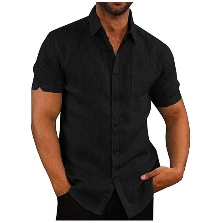 Men's Regular-Fit Polo Shirt in Soft Polyester with Button Closure, Short Sleeve Casual Top for Summer