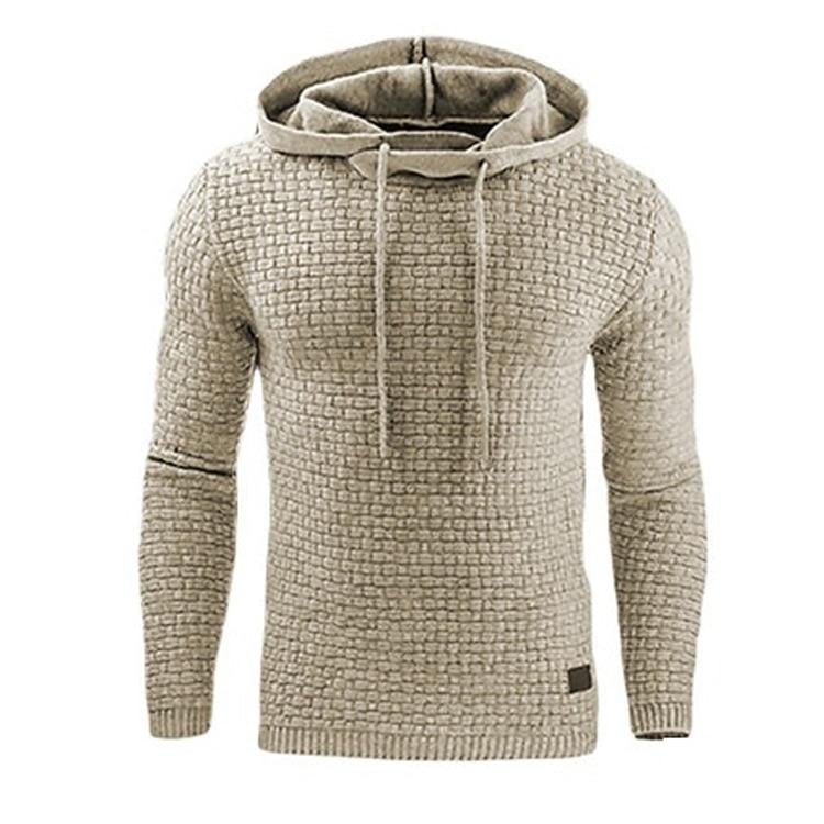 Warmer, kuscheliger Herren-Kapuzenpullover – Strukturstrick, lässig