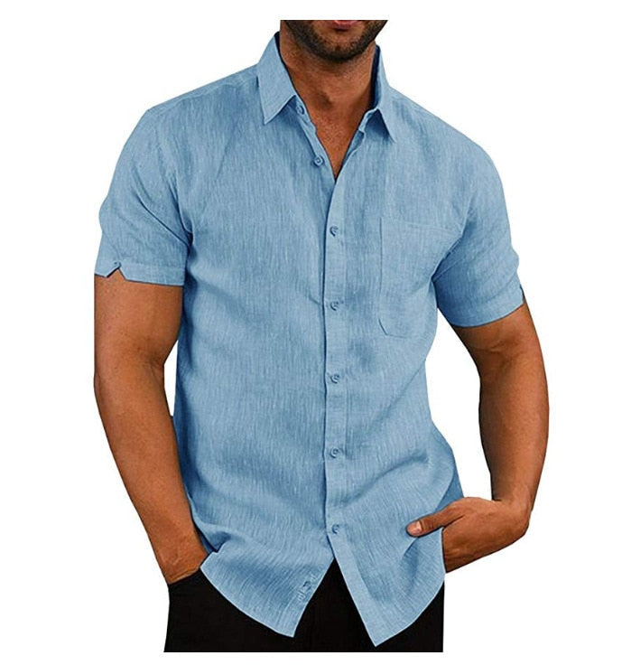 Men's Regular-Fit Polo Shirt in Soft Polyester with Button Closure, Short Sleeve Casual Top for Summer