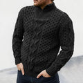 Warm Cozy Men's Half Zip Sweater - Cable Knit Wool