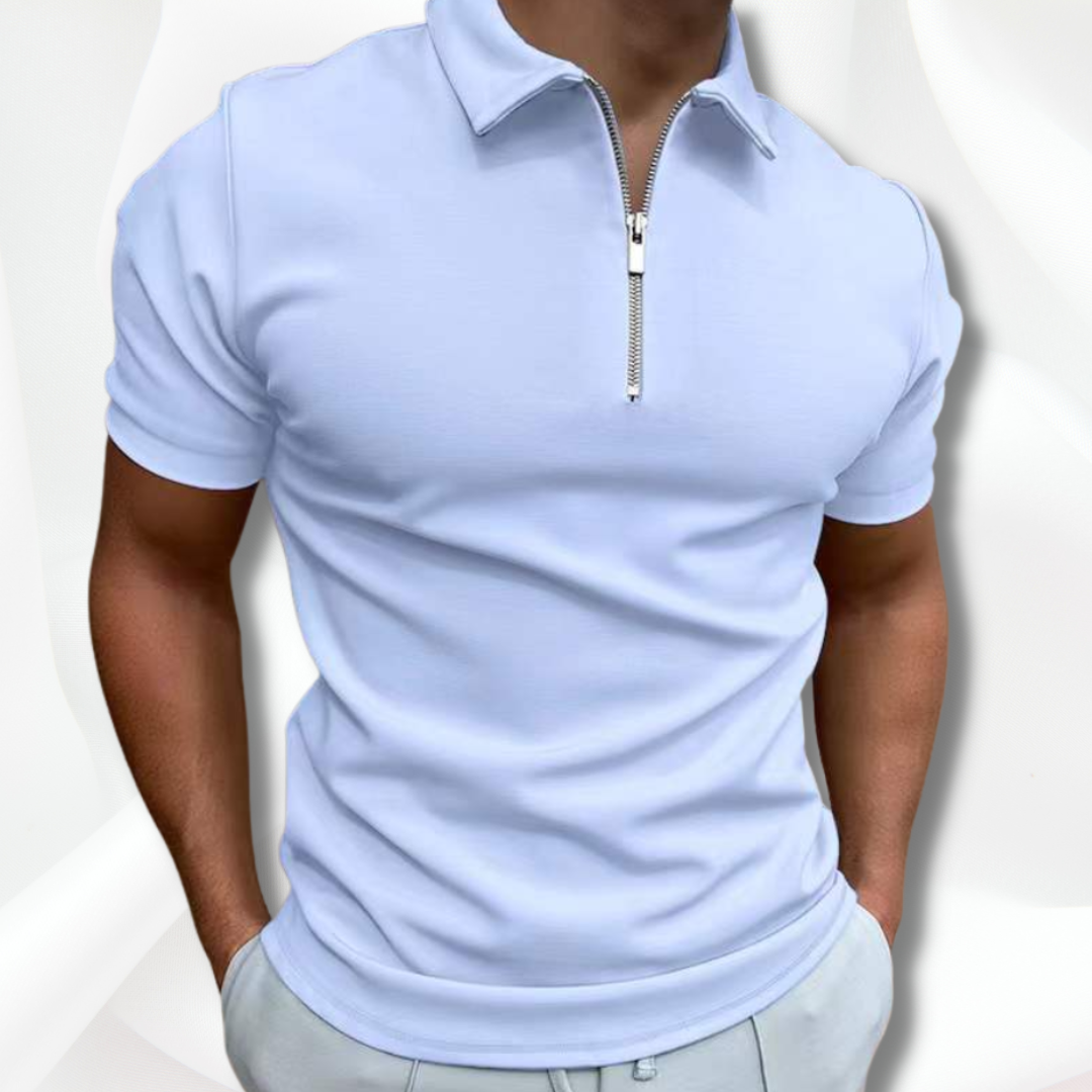 Lightweight men's polo shirt – classic cut, cotton, for casual and office wear