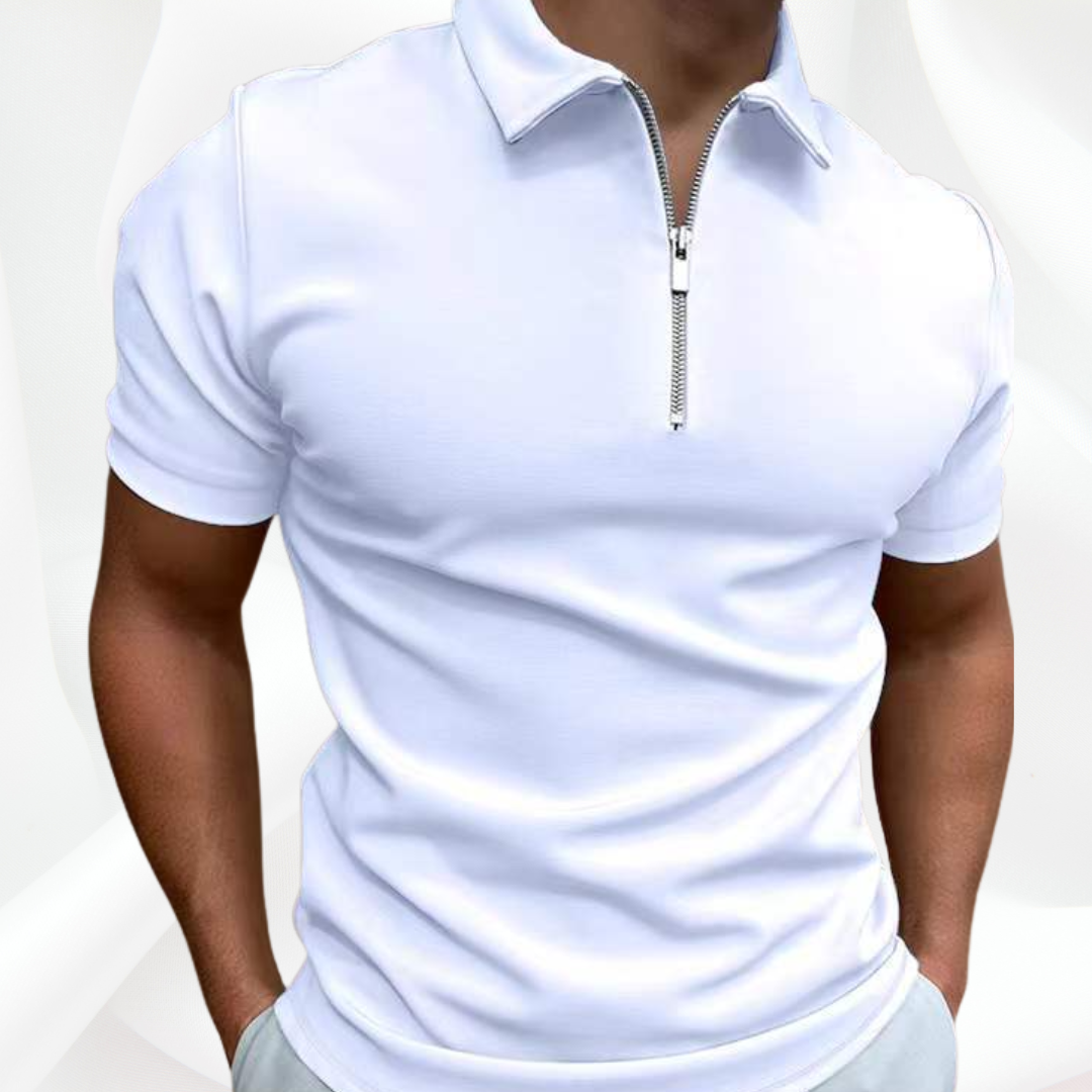 Lightweight men's polo shirt – classic cut, cotton, for casual and office wear