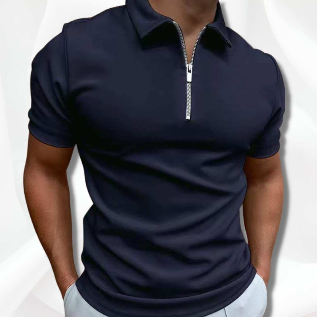 Lightweight men's polo shirt – classic cut, cotton, for casual and office wear