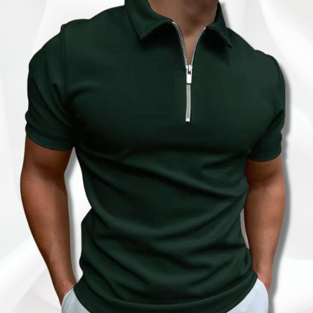 Lightweight men's polo shirt – classic cut, cotton, for casual and office wear
