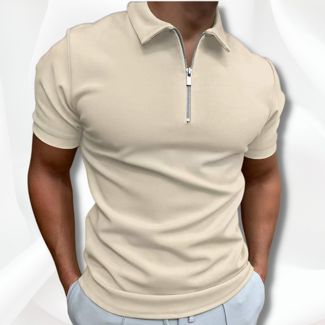 Lightweight men's polo shirt – classic cut, cotton, for casual and office wear