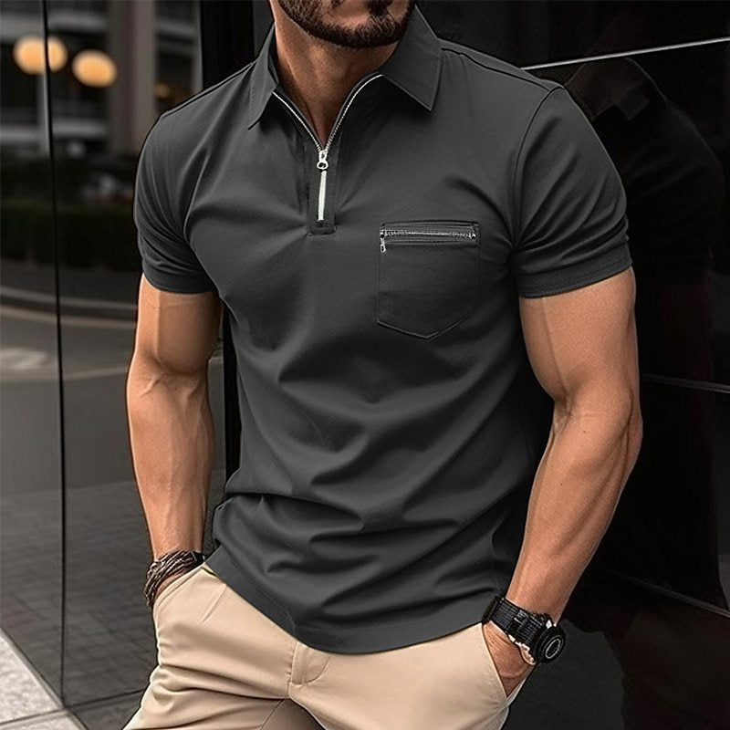 Lightweight men's polo shirt – classic fit, high-quality cotton, for all occasions