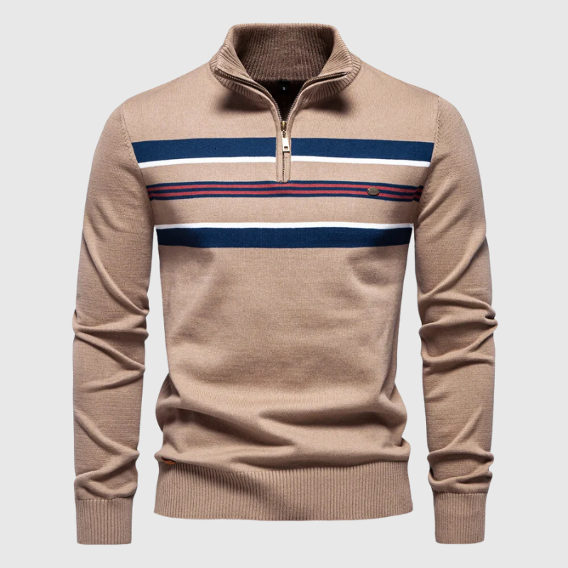 Fitted Classic Men's Half Zip Sweater - Slim Knit, Everyday