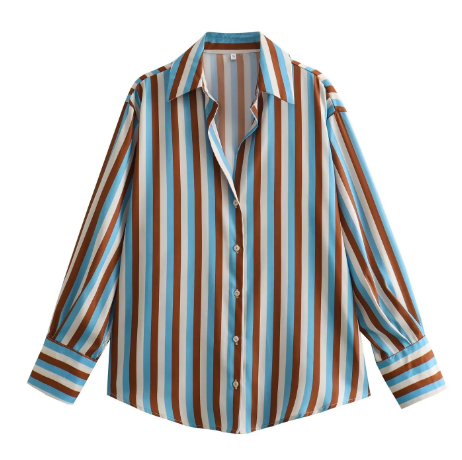 Lightweight & versatile men's silk shirt – striped design, breathable, for everyday and special occasions