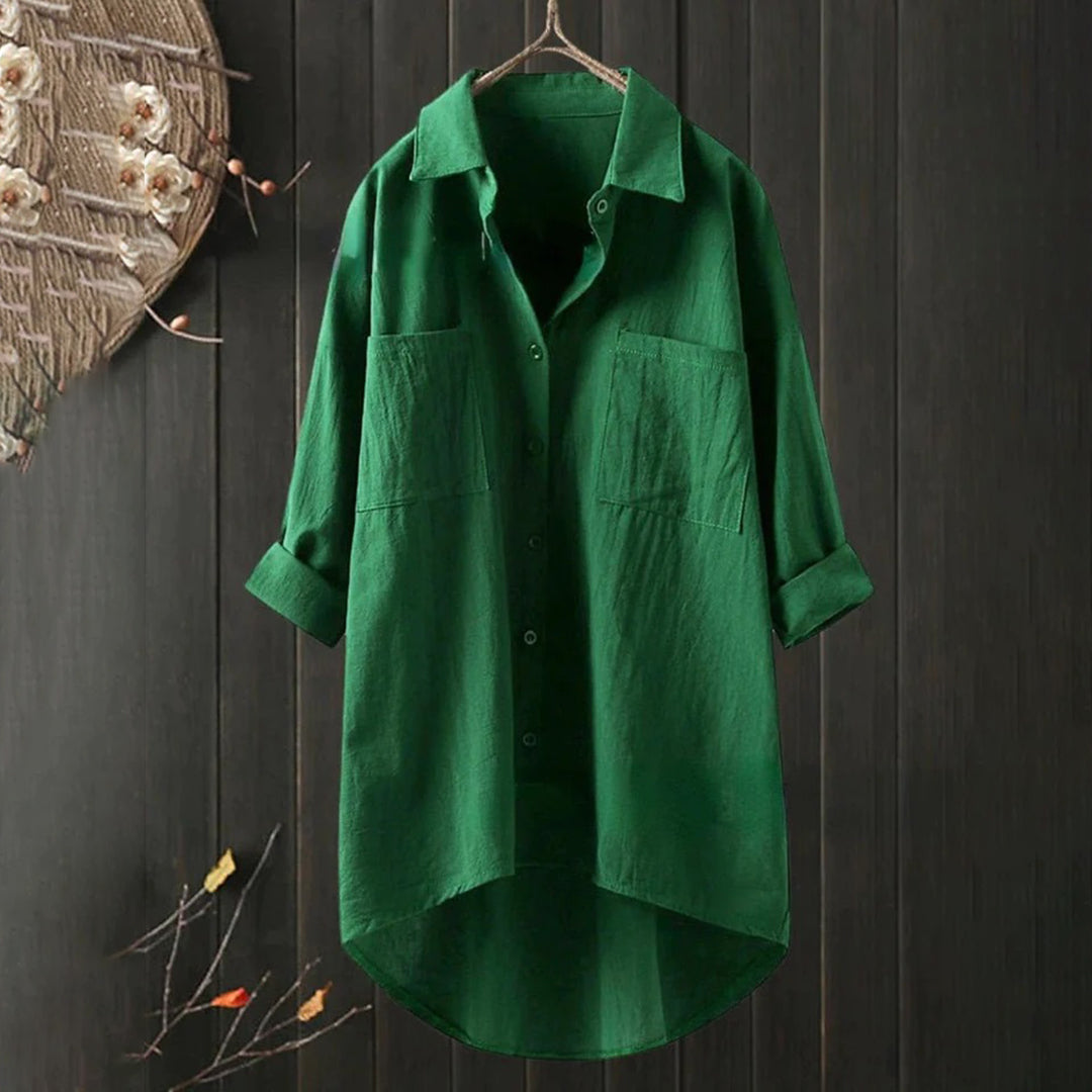 Elegant Loose Fit Button Down Shirt for Women - Stylish Blouse for Work and Casual Wear