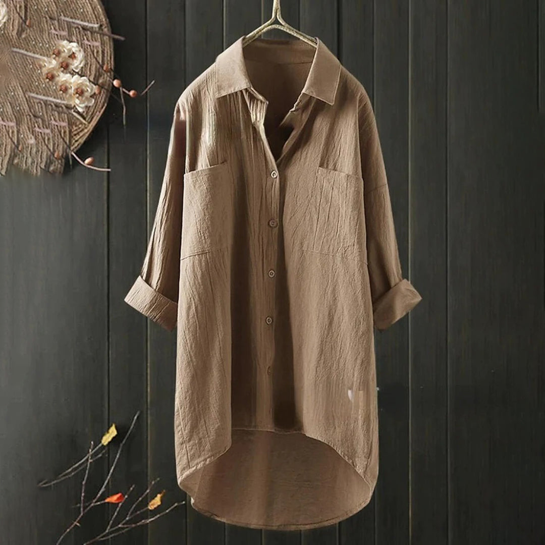 Elegant Loose Fit Button Down Shirt for Women - Stylish Blouse for Work and Casual Wear