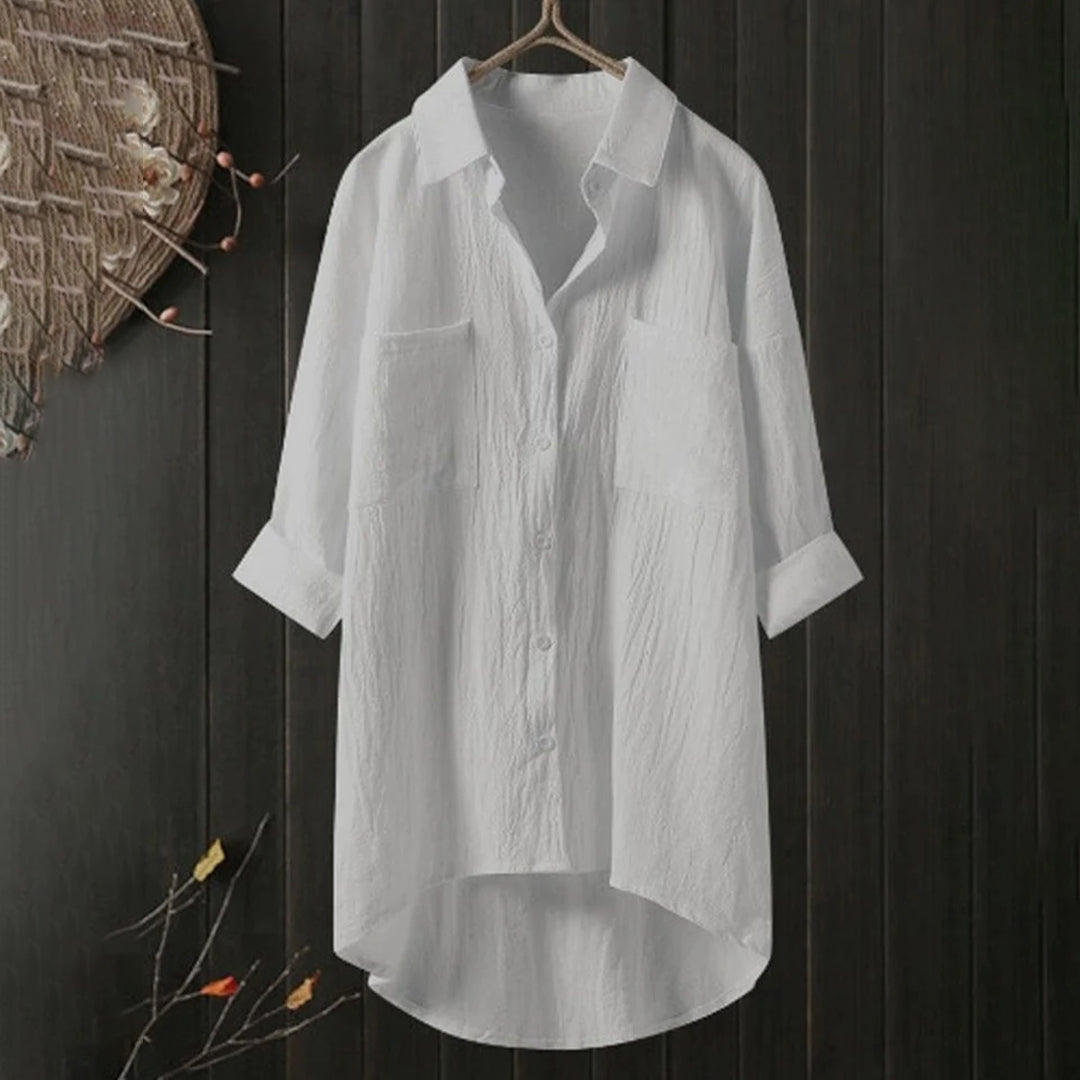 Elegant Loose Fit Button Down Shirt for Women - Stylish Blouse for Work and Casual Wear