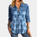 Breathable women's button-up blouse – classic check pattern, lightweight, for everyday wear