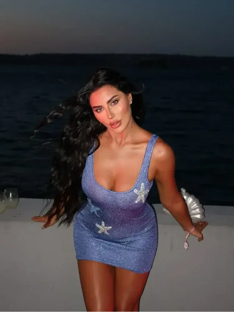 Luna Mini Dress for Women with Starfish Embellishments - Chic Summer Sundress for Beach Parties