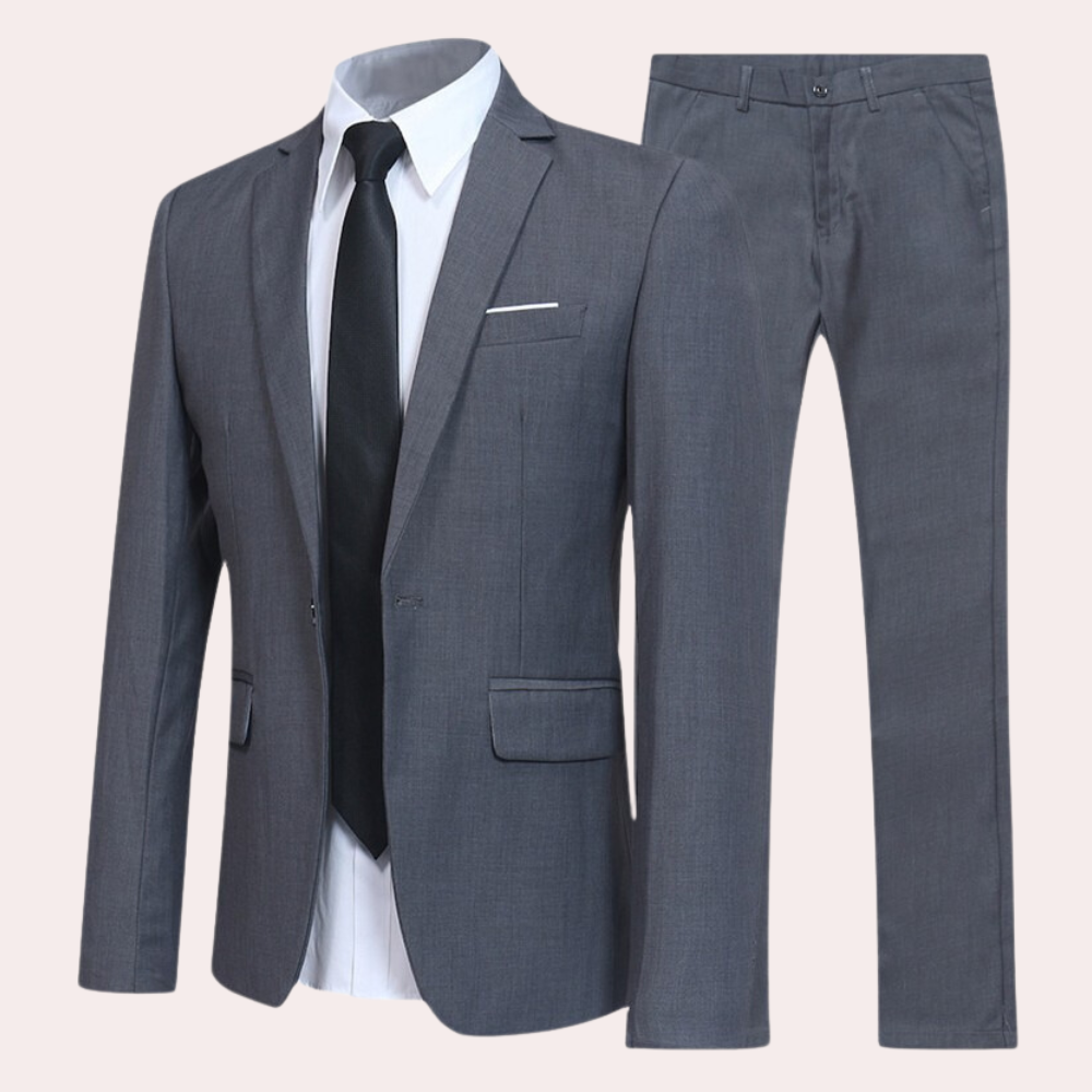 Modern men's suit – slim fit, premium polyester, for weddings and formal occasions