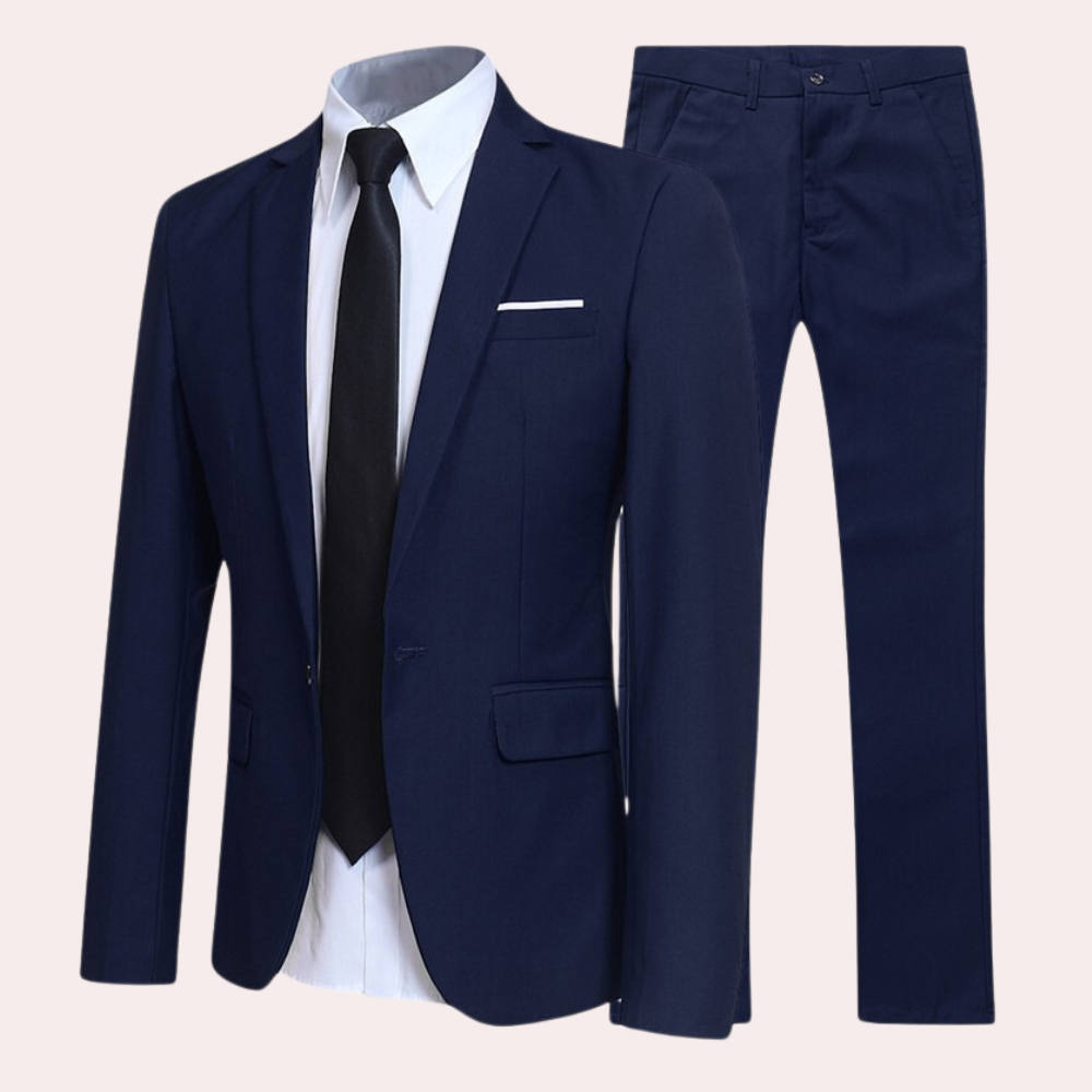 Modern men's suit – slim fit, premium polyester, for weddings and formal occasions