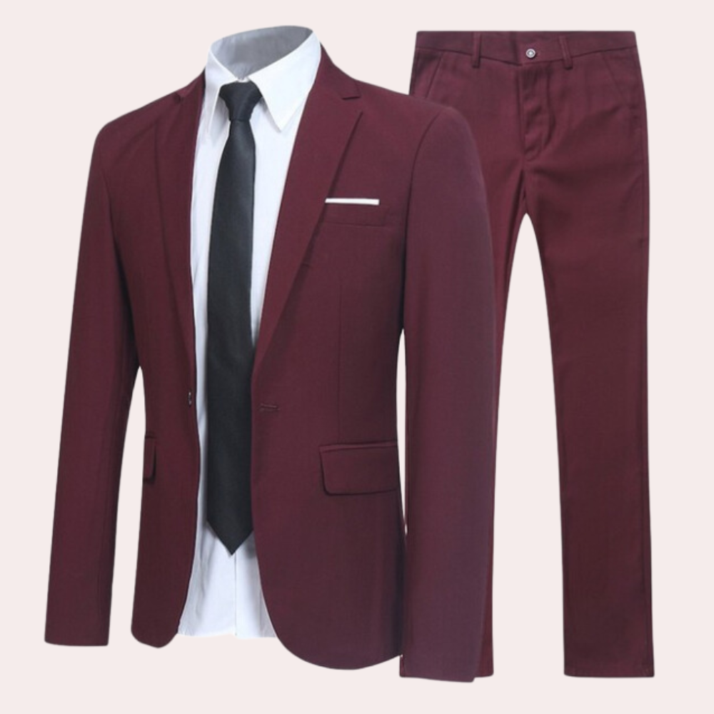 Modern men's suit – slim fit, premium polyester, for weddings and formal occasions