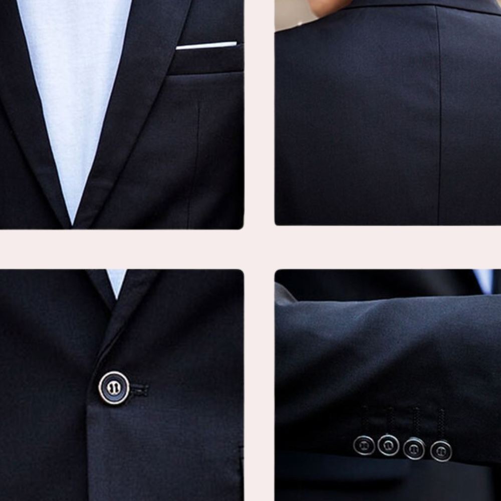 Modern men's suit – slim fit, premium polyester, for weddings and formal occasions