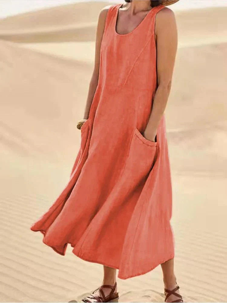 Casual Maxi Dress for Women with Pockets, Comfortable Long Dress for Any Occasion
