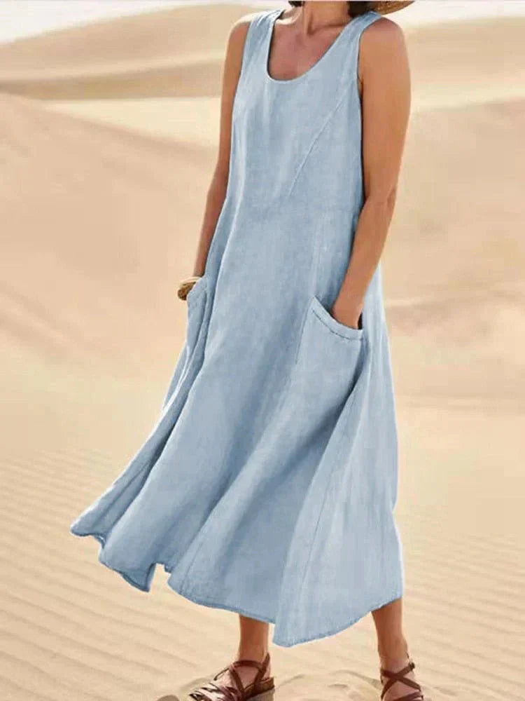 Casual Maxi Dress for Women with Pockets, Comfortable Long Dress for Any Occasion