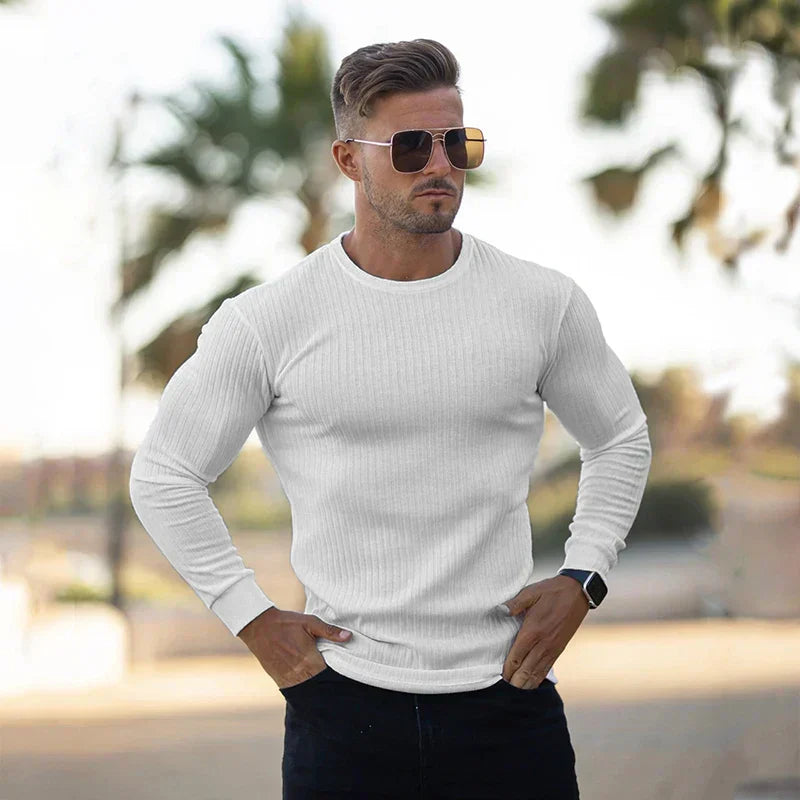 Soft Classic Men's Sweater - Fitted Ribbed Cashmere