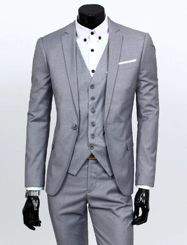 Premium men's 3-piece suit set – tailored blazer, vest, and trousers, for weddings and formal occasions