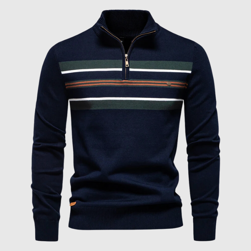 Fitted Classic Men's Half Zip Sweater - Slim Knit, Everyday
