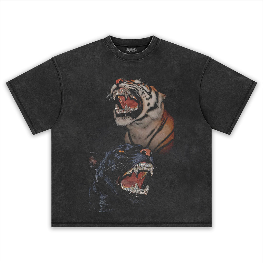 RETRO STREET STYLE & BLACK PANTHER - TIGER TANK TOP & TEE & LONG SLEEVE & LAYERED LS & HOODIE