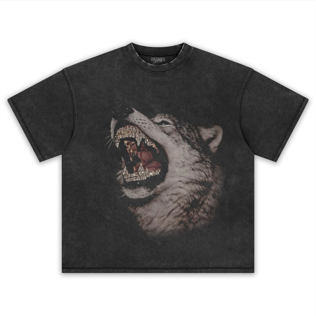 RETRO STREET STYLE & DARK GRAY WOLF TANK TOP & TEE & LONG SLEEVE & LAYERED LS & HOODIE