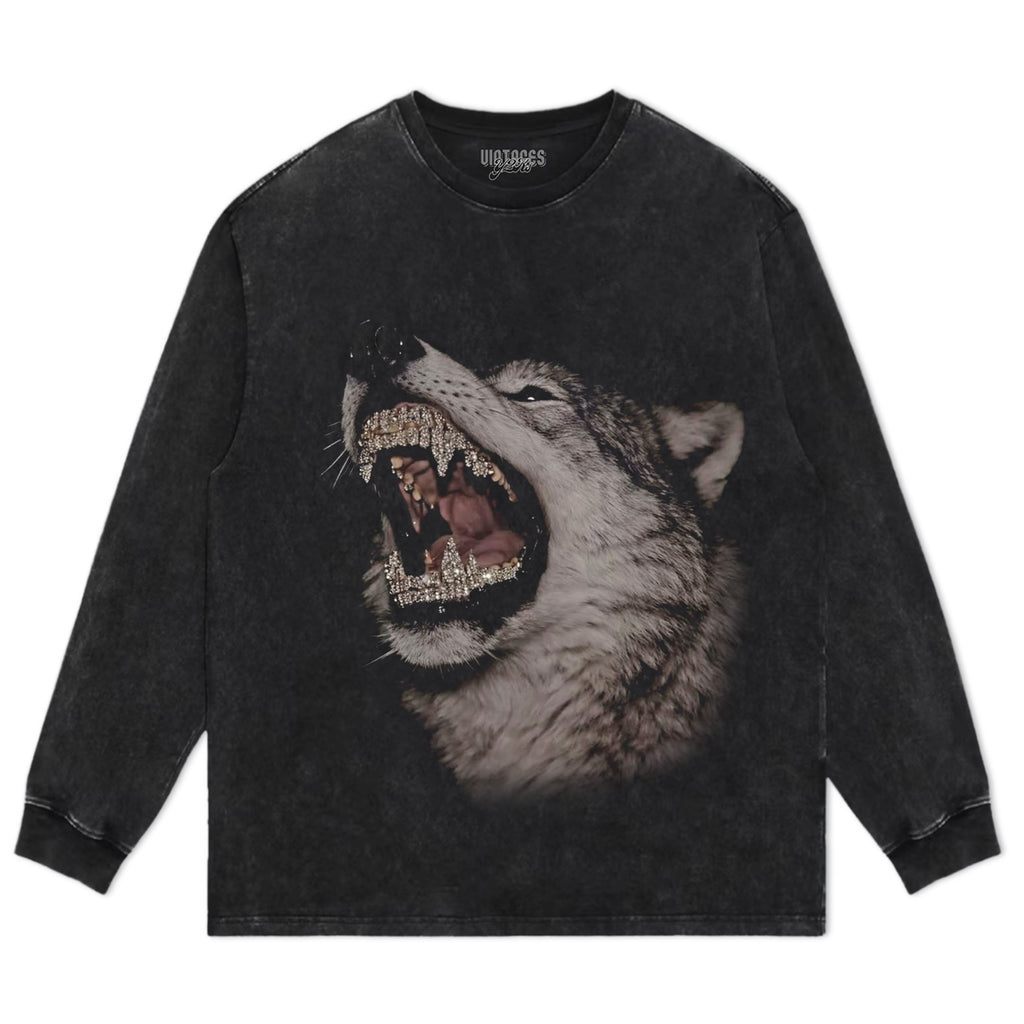 RETRO STREET STYLE & DARK GRAY WOLF TANK TOP & TEE & LONG SLEEVE & LAYERED LS & HOODIE
