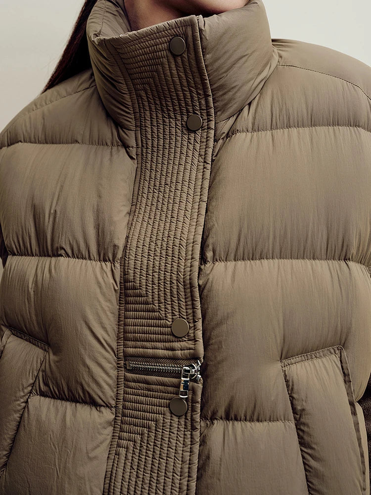 Insulating Women’s Down Vest - Cropped, Duck, Winter