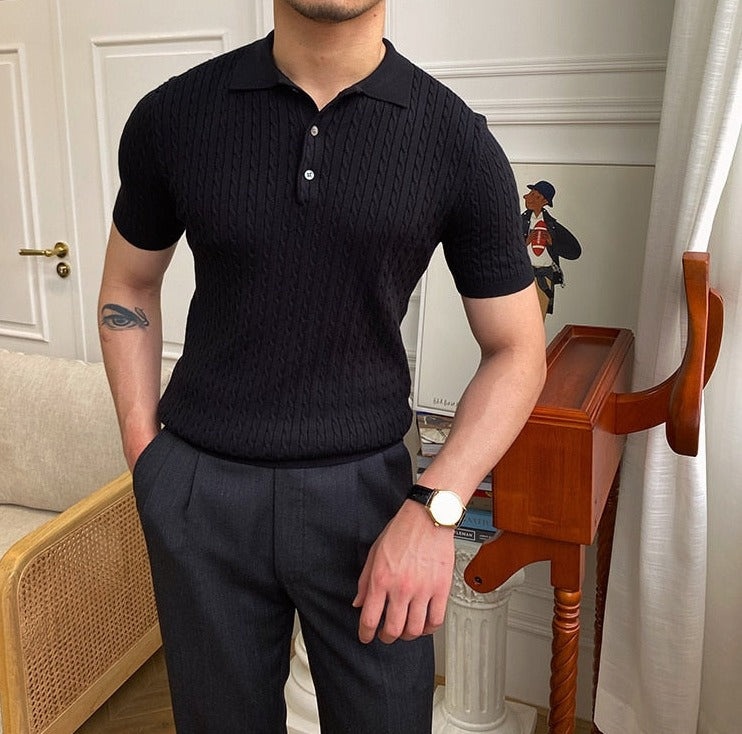 Hochwertiges Herren-Poloshirt, Kurzarm, Baumwollmischung, zeitloses Design, klassische Passform für Business und Freizeit